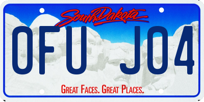 SD license plate 0FUJ04
