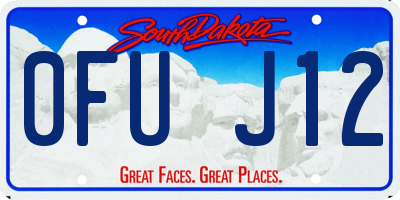 SD license plate 0FUJ12