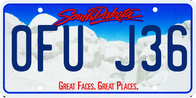 SD license plate 0FUJ36