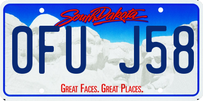 SD license plate 0FUJ58