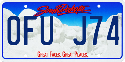 SD license plate 0FUJ74