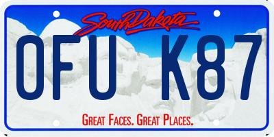 SD license plate 0FUK87