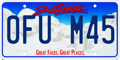 SD license plate 0FUM45
