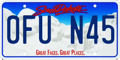 SD license plate 0FUN45