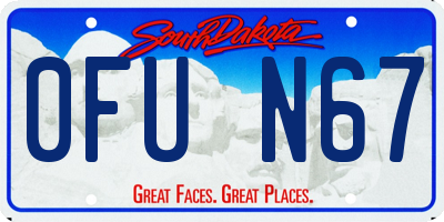 SD license plate 0FUN67