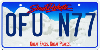 SD license plate 0FUN77