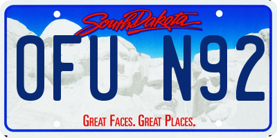 SD license plate 0FUN92