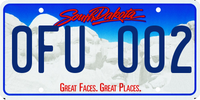 SD license plate 0FUO02