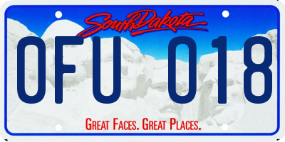 SD license plate 0FUO18