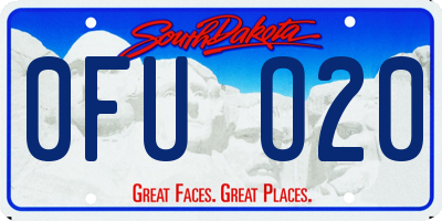 SD license plate 0FUO20