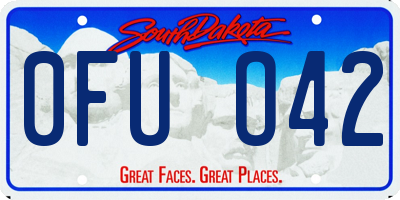 SD license plate 0FUO42