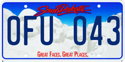 SD license plate 0FUO43