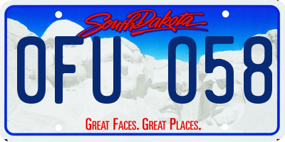 SD license plate 0FUO58