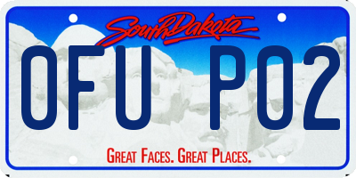 SD license plate 0FUP02