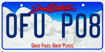 SD license plate 0FUP08