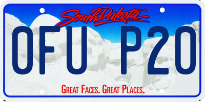 SD license plate 0FUP20