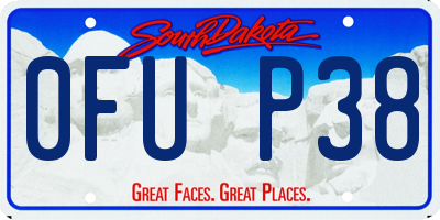 SD license plate 0FUP38