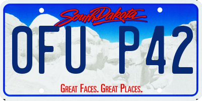 SD license plate 0FUP42
