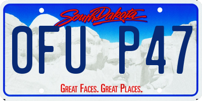 SD license plate 0FUP47