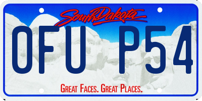 SD license plate 0FUP54