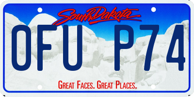 SD license plate 0FUP74