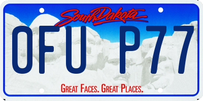 SD license plate 0FUP77