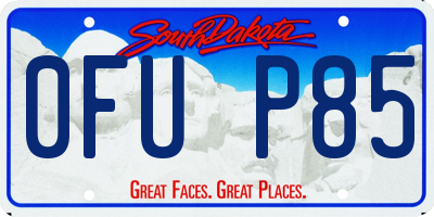 SD license plate 0FUP85