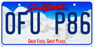 SD license plate 0FUP86