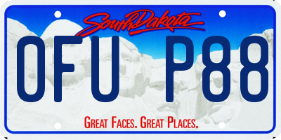 SD license plate 0FUP88
