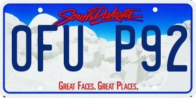 SD license plate 0FUP92