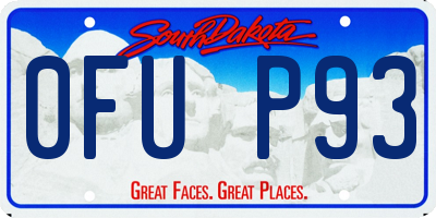 SD license plate 0FUP93