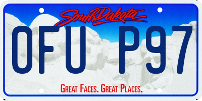 SD license plate 0FUP97