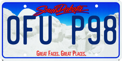 SD license plate 0FUP98
