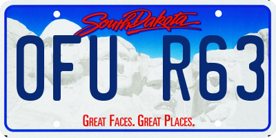 SD license plate 0FUR63
