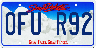 SD license plate 0FUR92