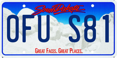 SD license plate 0FUS81