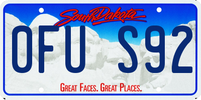 SD license plate 0FUS92