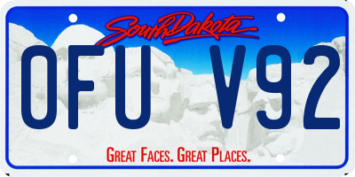 SD license plate 0FUV92