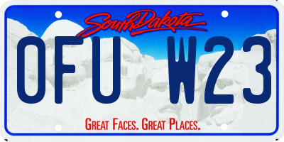SD license plate 0FUW23