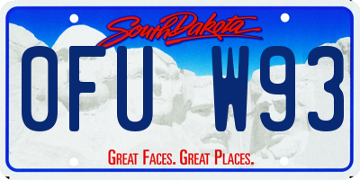 SD license plate 0FUW93