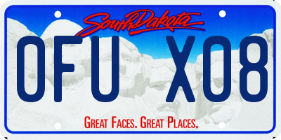 SD license plate 0FUX08