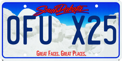 SD license plate 0FUX25