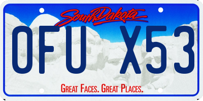 SD license plate 0FUX53