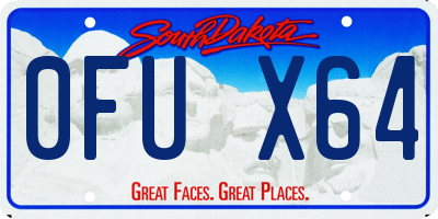 SD license plate 0FUX64