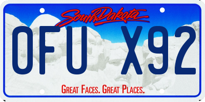 SD license plate 0FUX92