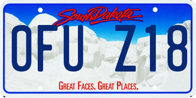 SD license plate 0FUZ18