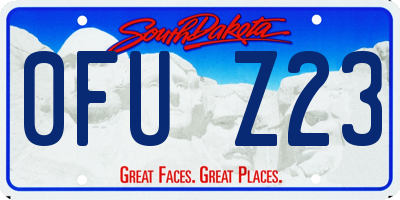 SD license plate 0FUZ23