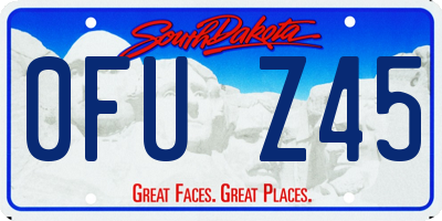 SD license plate 0FUZ45