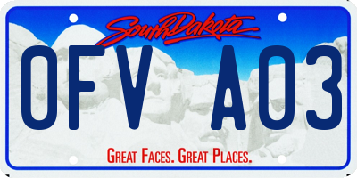 SD license plate 0FVA03