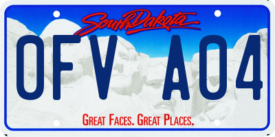SD license plate 0FVA04